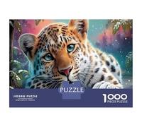 Leopardo Cub Puzzle Premium Antistress 1000 Pezzi Cartone Foresta innevata Adulti Intrattenimento Familiare, Relax Mentale, 52x38cm/1000pcs