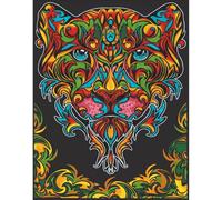 Leopardo della foresta Colorvelvet. Disegno in velluto da colorare grande 47*35 Con set di pennarelli Carioca. 8024238111163