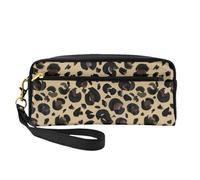 Leopardo dell'acquerello, Borsa per il trucco Borsa per cosmetici Borsa da viaggio portatile da toilette Astuccio in pelle per donne e ragazze