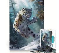 Leopardo delle nevi in azione - Puzzle da 1000 pezzi per adulti - Regalo - Gioco di sfida mentale - Facile e rilassante - Taglio preciso - Regalo speciale (50x75cm)