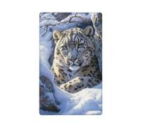 Leopardo delle nevi nella neve Inverno Animale Selvatico Singolo Toggle Blank Wall Placca Interruttore Copertura Decorativa 1 Gang per Cucina Camera Bagno Dimensioni 11,4 x 7 cm