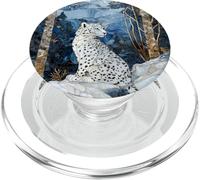 Leopardo delle nevi Paesaggio invernale macchiato alla moda PopSockets PopGrip per MagSafe