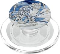 Leopardo delle nevi Paesaggio invernale macchiato alla moda PopSockets PopGrip per MagSafe