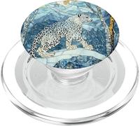 Leopardo delle nevi Paesaggio invernale macchiato alla moda PopSockets PopGrip per MagSafe