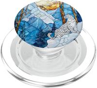 Leopardo delle nevi Paesaggio invernale macchiato alla moda PopSockets PopGrip per MagSafe