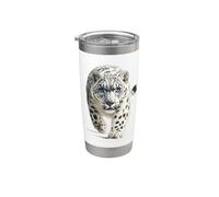 Leopardo delle nevi Stare Snow Leopard Stalk Feroce Snow Leopard Bicchiere termico in acciaio inox doppia parete
