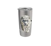 Leopardo delle nevi Stare Snow Leopard Stalk Feroce Snow Leopard Bicchiere termico in acciaio inox doppia parete