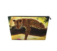Leopardo divertente, Borsa da toilette Borsa per trucco Borsa per cosmetici Borsa da toilette da viaggio portatile