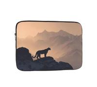 leopardo e tramonto Stampato Portatile Antiurto Laptop Bag Soft Shell Laptop Bag Adatto Per Uso Business E Viaggi 10 pollici