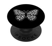 Leopardo Farfalla Bianco e Nero PopSockets PopGrip Adesivo