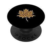Leopardo Foglia D'acero Autunno Albero Autunno Foglie PopSockets PopGrip Adesivo