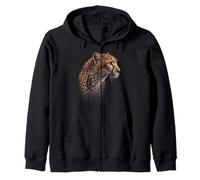 Leopardo Ghepardo Tigre Leopard Face Leone Cat Felpa con Cappuccio