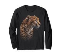 Leopardo Ghepardo Tigre Leopard Face Leone Cat Maglia a Manica