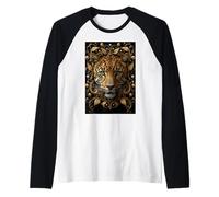 Leopardo Giungla Africana Predator Safari Animali Selvatici Maglia con Maniche Raglan