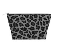 Leopardo grigio e nero, Borsa da toilette Borsa per trucco Borsa per cosmetici Borsa da toilette da viaggio portatile