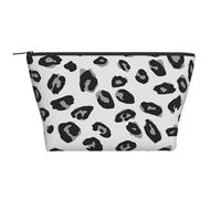 Leopardo grigio e nero, Borsa da toilette Borsa per trucco Borsa per cosmetici Borsa da toilette da viaggio portatile