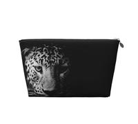 Leopardo in bianco e nero, Borsa da toilette Borsa per trucco Borsa per cosmetici Borsa da toilette da viaggio portatile