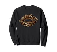 Leopardo Labbra Alla Moda Bacio Bocca Donne Ghepardo Stampa Anim Felpa