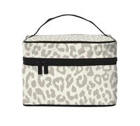 Leopardo modello marrone, Borsa per il trucco Borsa per cosmetici Borsa da toilette da viaggio portatile Astuccio per matite Astuccio da toilette