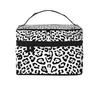 Leopardo Nero Bianco, Borsa per il trucco Borsa per cosmetici Borsa da viaggio portatile da viaggio Astuccio per matite