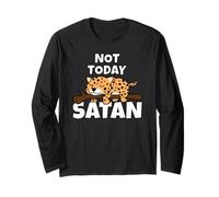 Leopardo Pigro Nope Not Today Gatto Selvatico Pigrizia Maglia a Manica