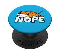 Leopardo Pigro Nope Not Today Gatto Selvatico Pigrizia PopSockets PopGrip Adesivo