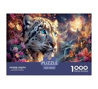 Leopardo Puzzle Impossibili 1000Pcs Castello dei Fiori Decorazione Per La Casa. Rilassamento E Intelligence Per Adulti E Ragazzi Da 14 Anni 70x50cm/1000pcs