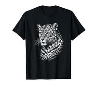 Leopardo Ritratto Bianco e Nero Animale Amante Maglietta