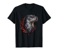 Leopardo Seal tra Granato Lava Scaffali Maglietta