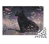 Leopardo Sitting Under The Starry Night Sky Jigsaw Puzzle 1000pcs (75x50cm) Adulti Puzzle Gioco Educativo Decorazioni Per La Casa