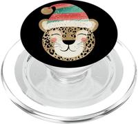 Leopardo sorridente che indossa cappello da vacanza PopSockets PopGrip per MagSafe