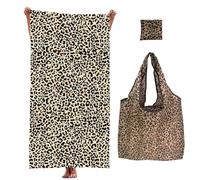 Leopardo Telo Da Mare Microfibra, Personalizzata Asciugamano da Spiaggia, Borsa di stampa leopard, Ultra Assorbente e Asciugatura Rapida Telo, Animal Microfibra Asciugatura Rapida Morbid Telo 2pcs