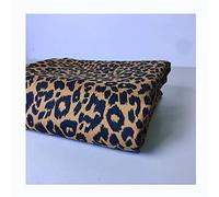 Leopardo Tessuto Denim Di Cotone Morbido E Denso Pantaloni Giacca Scarpe Cappello Gonna Tessuto Abbigliamento Fai Da Te(Color:Marrone)