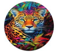 Leopardo Tropical Puzzle 1000 Pezzi Rotondo Carta per Adulti Giungla Colorata
