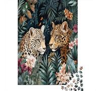 Leopardoo nella giungla Art Puzzle 1000Pcs Tropical Fauna selvatica Decorazione Per La Casa. Rilassamento E Intelligence Per Adulti E Bambini Da 14 Anni 38x26cm/1000pcs