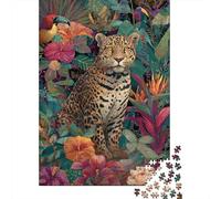 LeopardoPuzzle 1000 Pezzi Per Adulti, Vegetazione tropicale lussureggiantegiochi EduGattoivi, Sfide, Decorazioni Per La Casa38x26cm/1000pcs