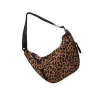 Leopards Crossbody Bag Adjustable Length Strap Casual Soft Textured Fabric Roomy Capacity Shoulder Purse Trendy Leopard Print