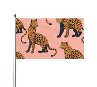 Leopards With Various Expressions Bandiere Durevole Flag Robuste Bandiera Per Portico Decorazione Casa Giardino 90X150Cm