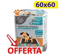 Tappetino Ai Carboni Attivi Super Assorbente Per Cani Con Adesivo 60x60 50pz