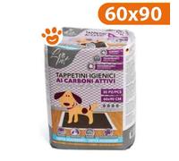 LEOPET TAPPETINI CARBONI ATTIVI 60 X 90 CM - 30 PEZZI - PER ANIMALI DOMESTICI