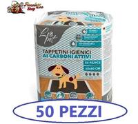 Leopet traverse ultra charcoal 60x60 50 pezzi tappetini carboni attivi per cani