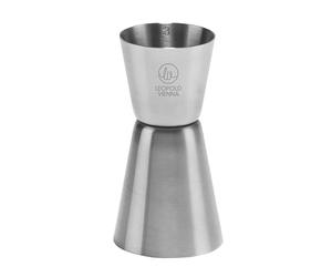 Leopold Vienna Misurino con Bicchiere 30/50 ml, Acciaio Inossidabile 304, Color Argento, 45x45x90mm