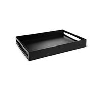 Leopold Vienna - Vassoio da servizio in legno nero 47,5 x 35 cm - vassoio quadrato per la colazione con bordo alto e 2 manici