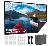 LEORFI - Schermo per proiettore da 72 pollici, per esterni, colore: nero, opaco, per interni ed esterni, pieghevole, lavabile per home theater, con borsa per il trasporto