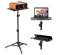 LEORFI Supporto per Proiettore Treppiede Regolabile con Piastra Pieghevole | Altezza regolabile 45-115 cm, struttura stabile con carico 10 kg, ideale per proiettore, laptop, ufficio e home cinema