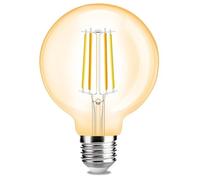 Leo's Light Lampadina a LED G80 E27 12W Bianco Calda 2200K 1200LM Globo Retrò Edison Filamento Lampadina Sostituire 100W a Incandescenza (Amber, 12W)