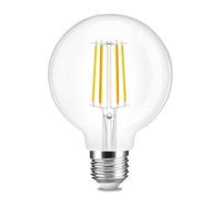 Leo's Light Lampadina a LED G80 E27 12W Bianco Calda 2700K 1200LM Globo Retrò Edison Filamento Lampadina Sostituire 100W a Incandescenza (Clear, 12W)