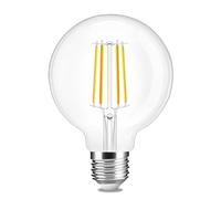 Leo's Light Lampadina a LED G80 E27 8W Bianco Calda 2700K 750LM Globo Retrò Edison Filamento Lampadina Sostituire 80W a Incandescenza (Clear, 8W)
