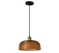 LEOSHI Lampadario a sospensione in vetro rotondo vintage industriale, retrò E27, lampada a sospensione a soffitto per bar, cucina, sala da pranzo, lampadario 27 cm (ambra) Made in China