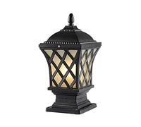 LEOSHI Serie Europea Tradizionale retrò per Esterni E27 Lampada a Lanterna a Colonna per Balcone Luci a pilastro Impermeabili Lanterna in Vetro Vittoriano Villa Decorazione del Parco Illuminazione